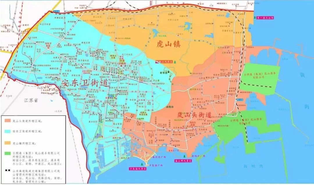 岚山城区(范围北至坪岚铁路,西至沈海高速,南至绣针河,东至黄海的